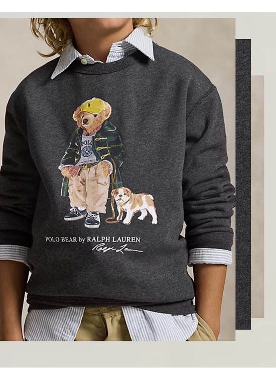 Polo Ralph Lauren Other - Polo by Ralph Lauren Charcoal Crewneck with Polo Bear Graphic